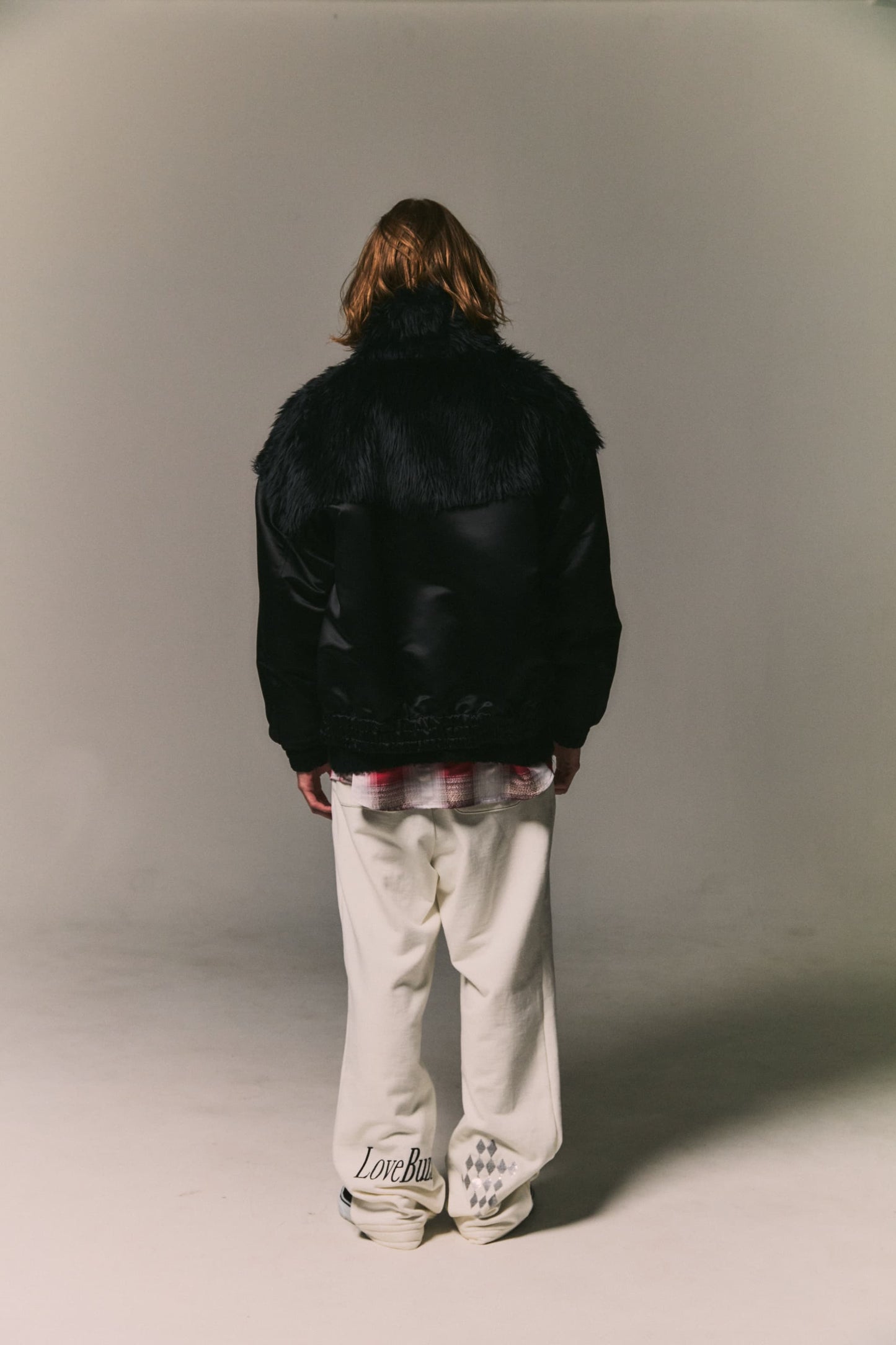 Fur × Satin Bomber Jacket
