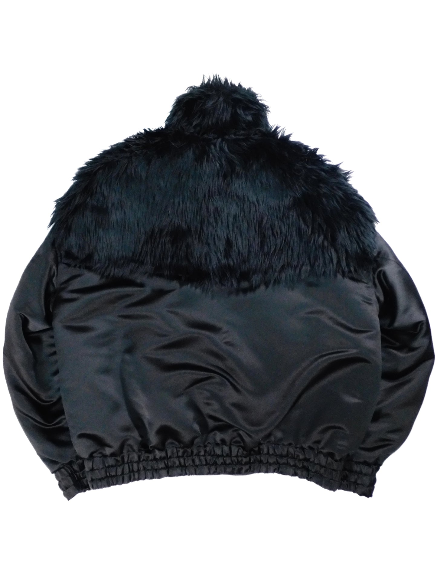 Fur × Satin Bomber Jacket