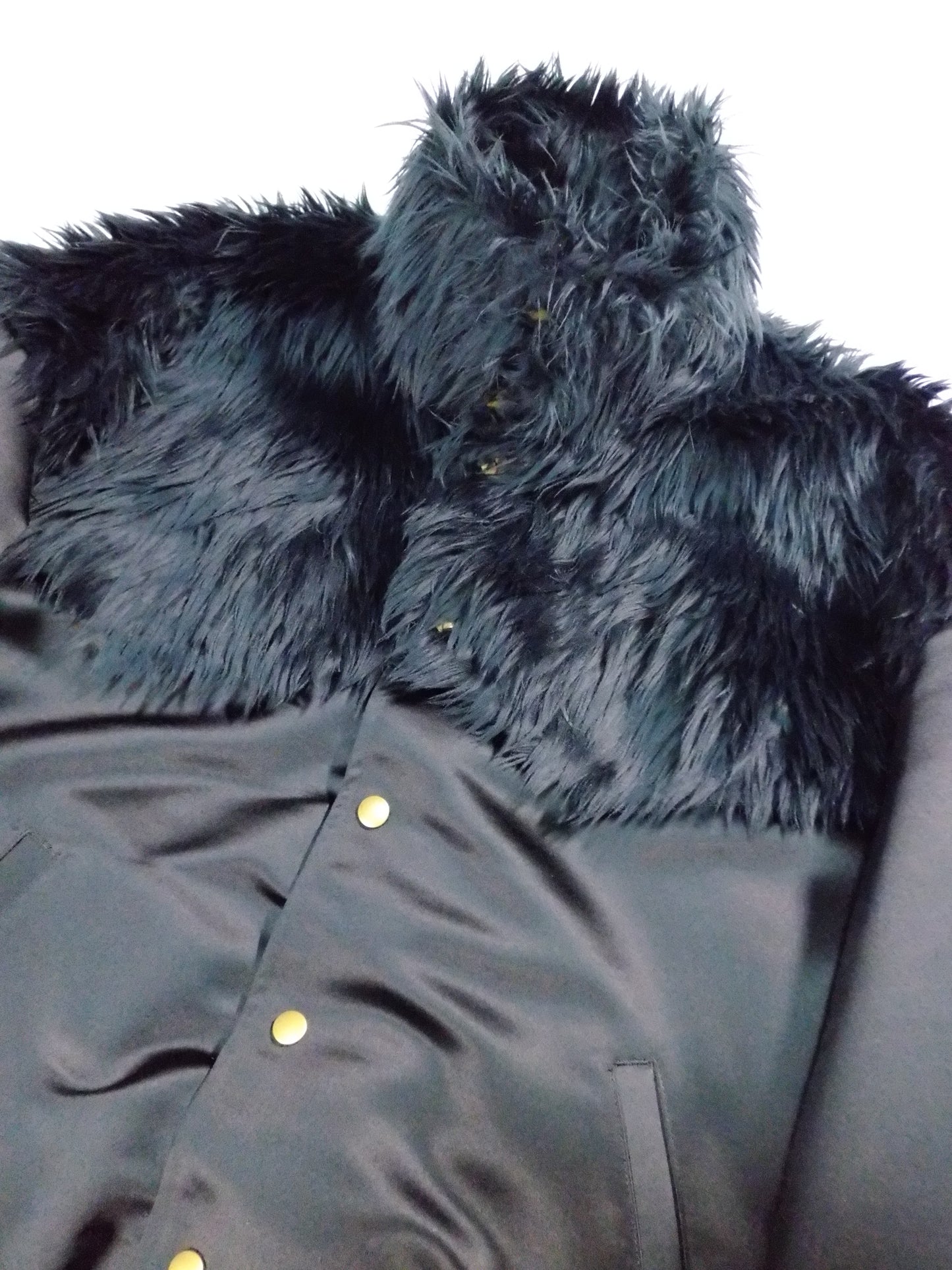 Fur × Satin Bomber Jacket