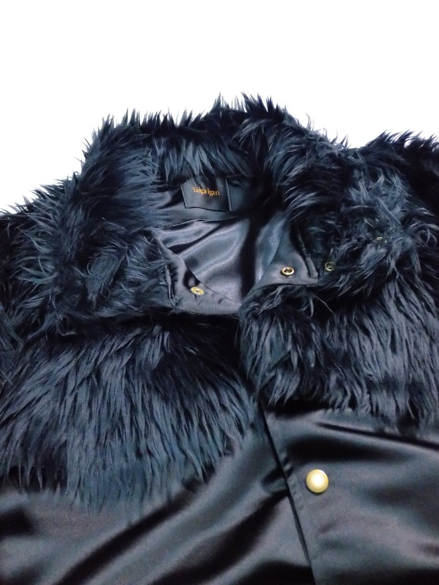 Fur × Satin Bomber Jacket