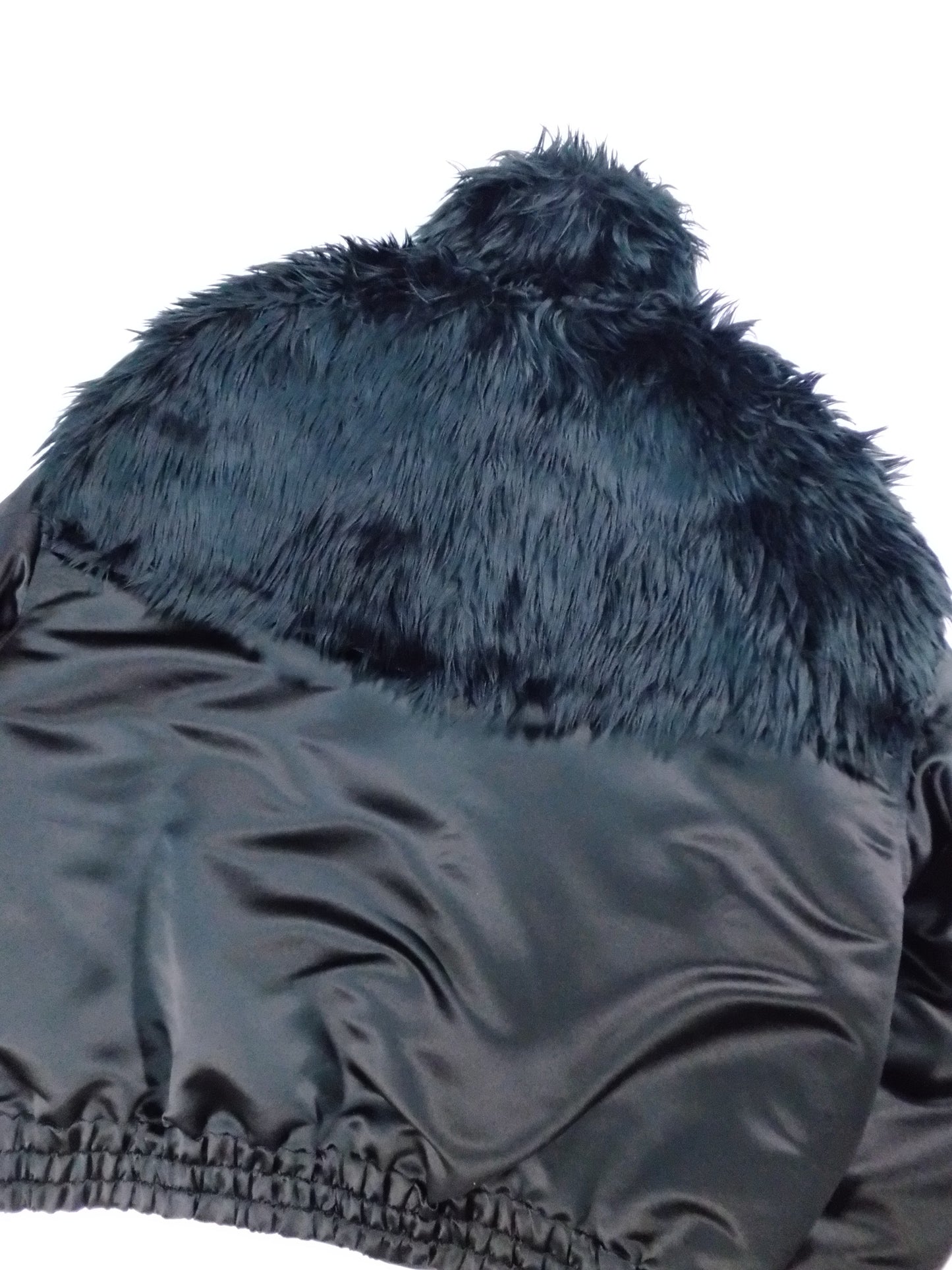 Fur × Satin Bomber Jacket