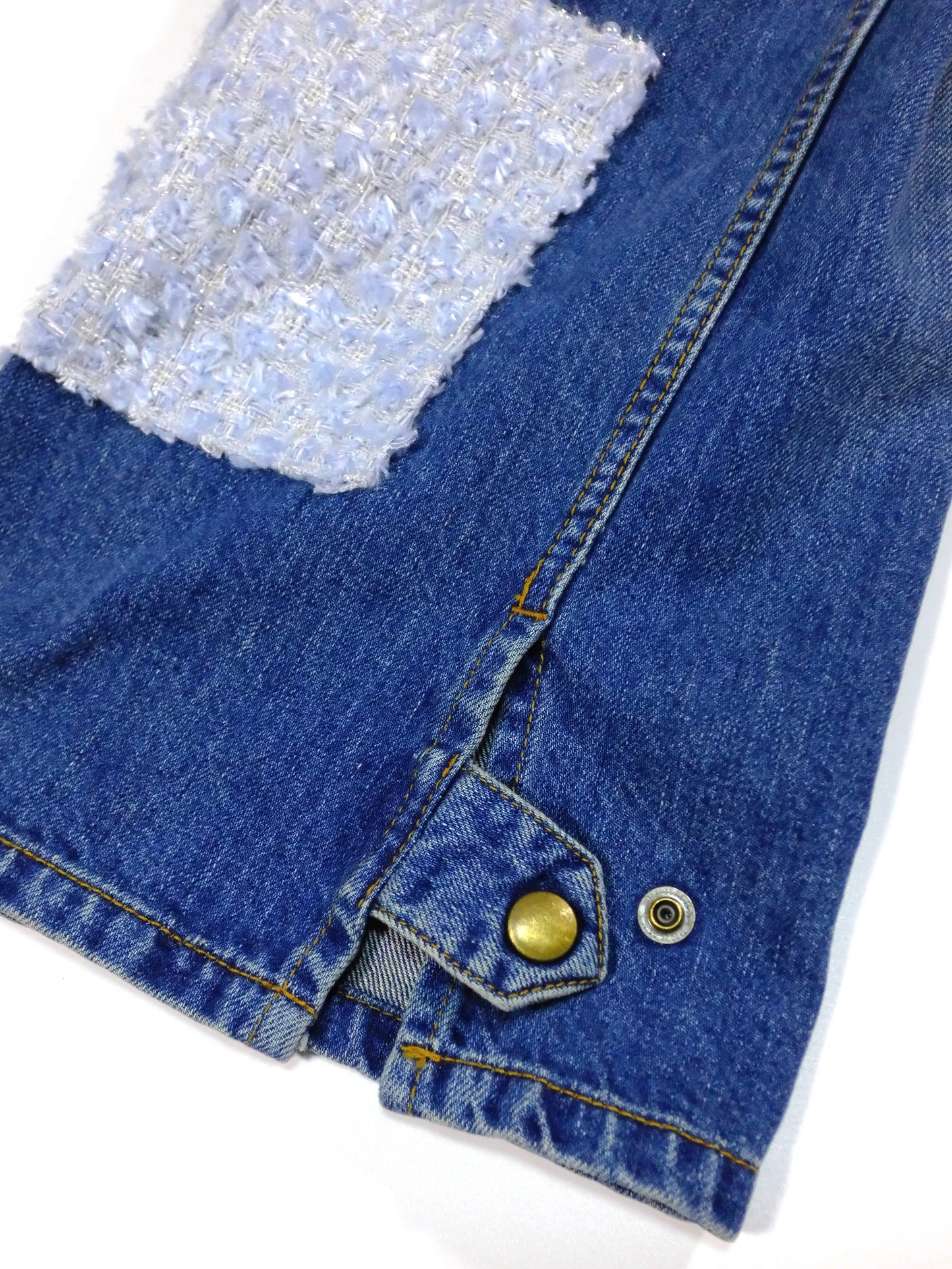 Patchwork Slit Denim Pants