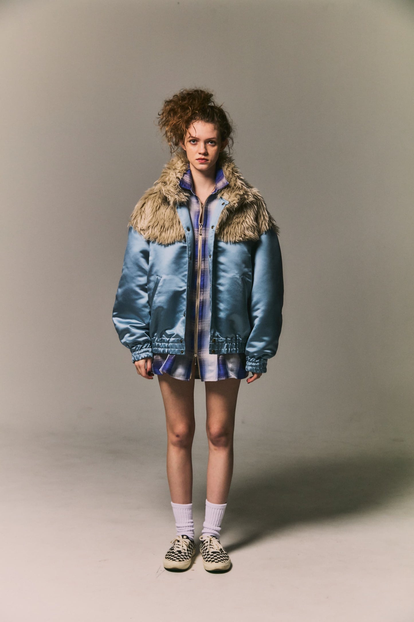 Sparkling Check Zip Shirt