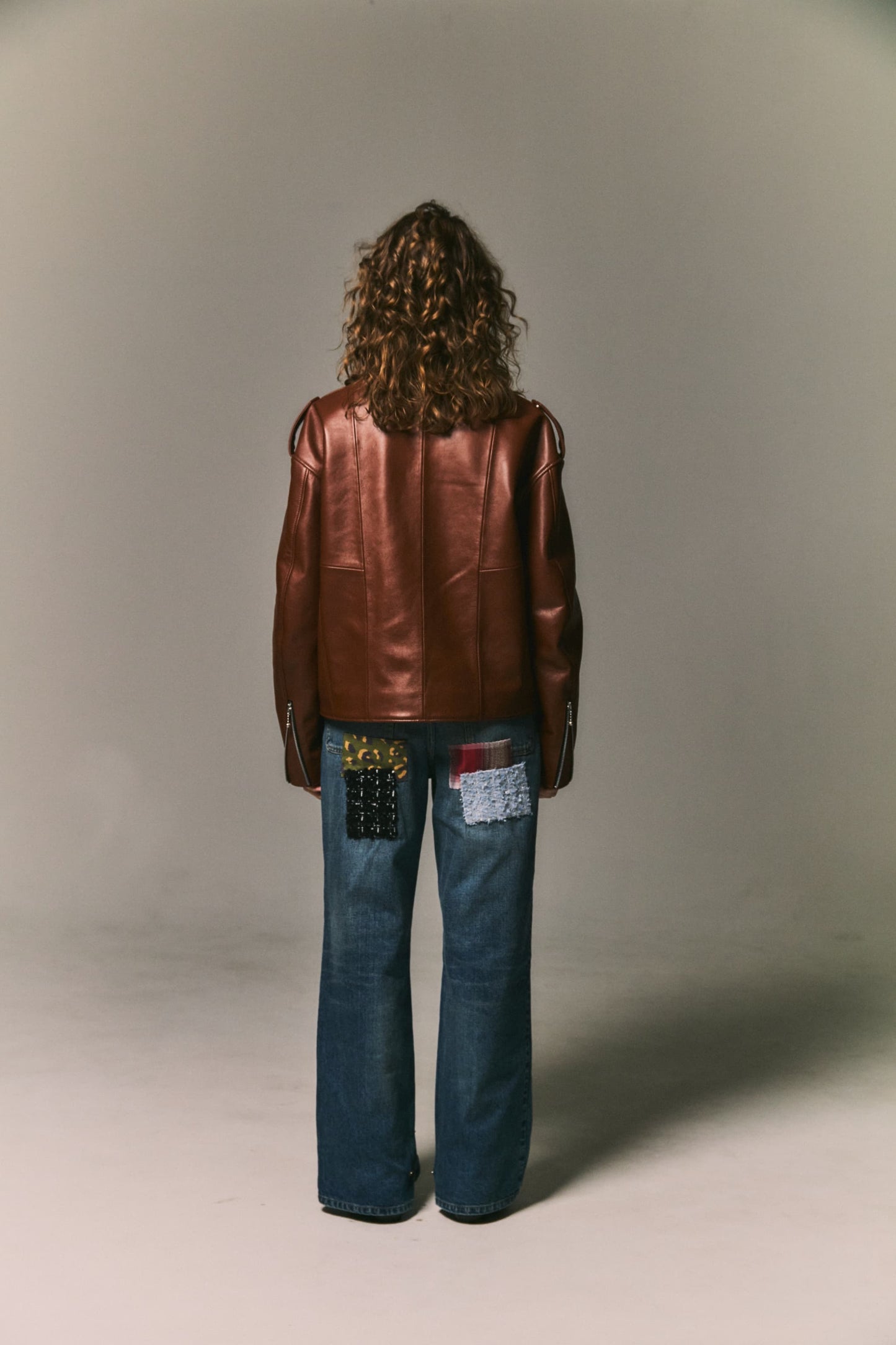 Patchwork Slit Denim Pants