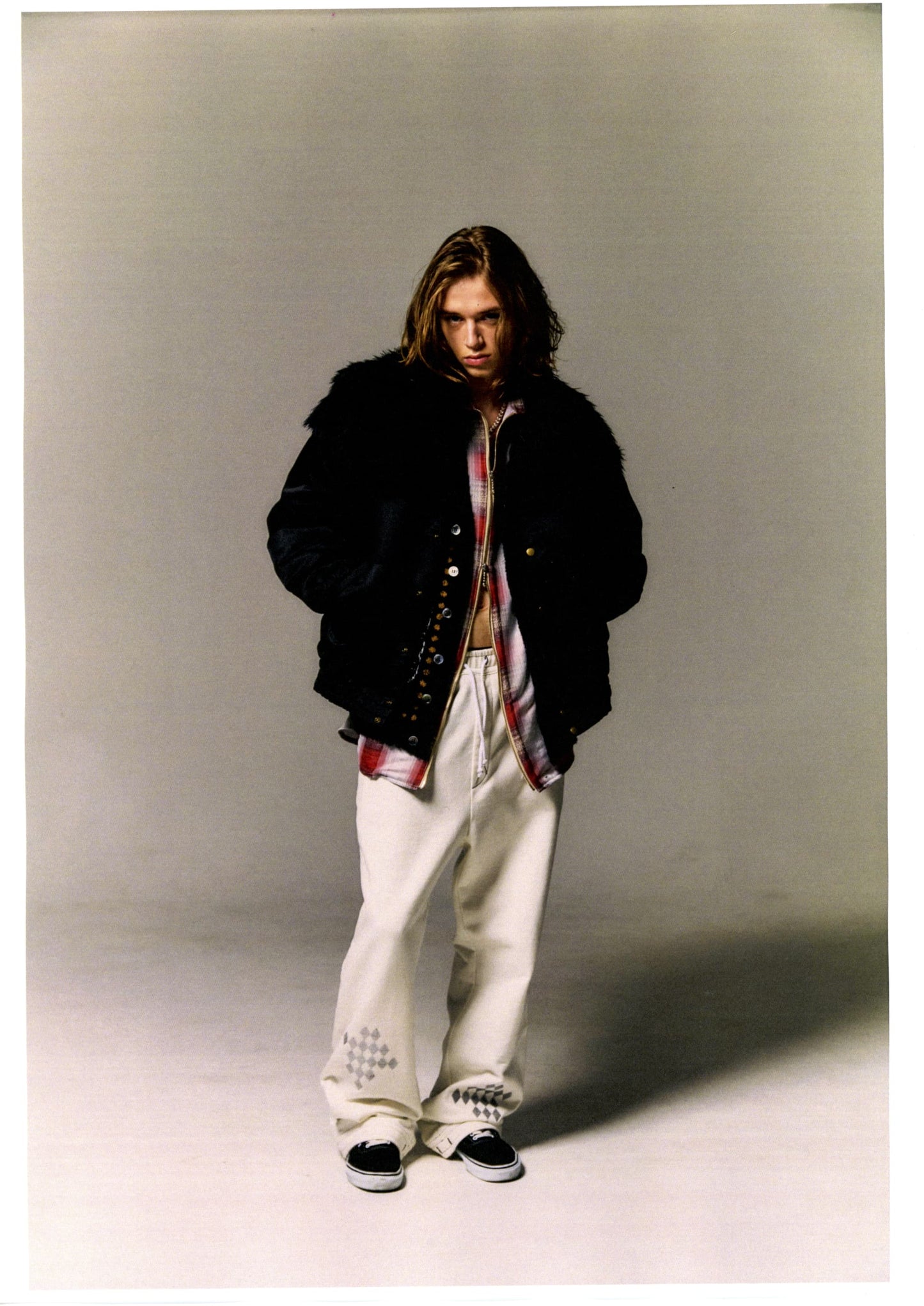 Fur × Satin Bomber Jacket